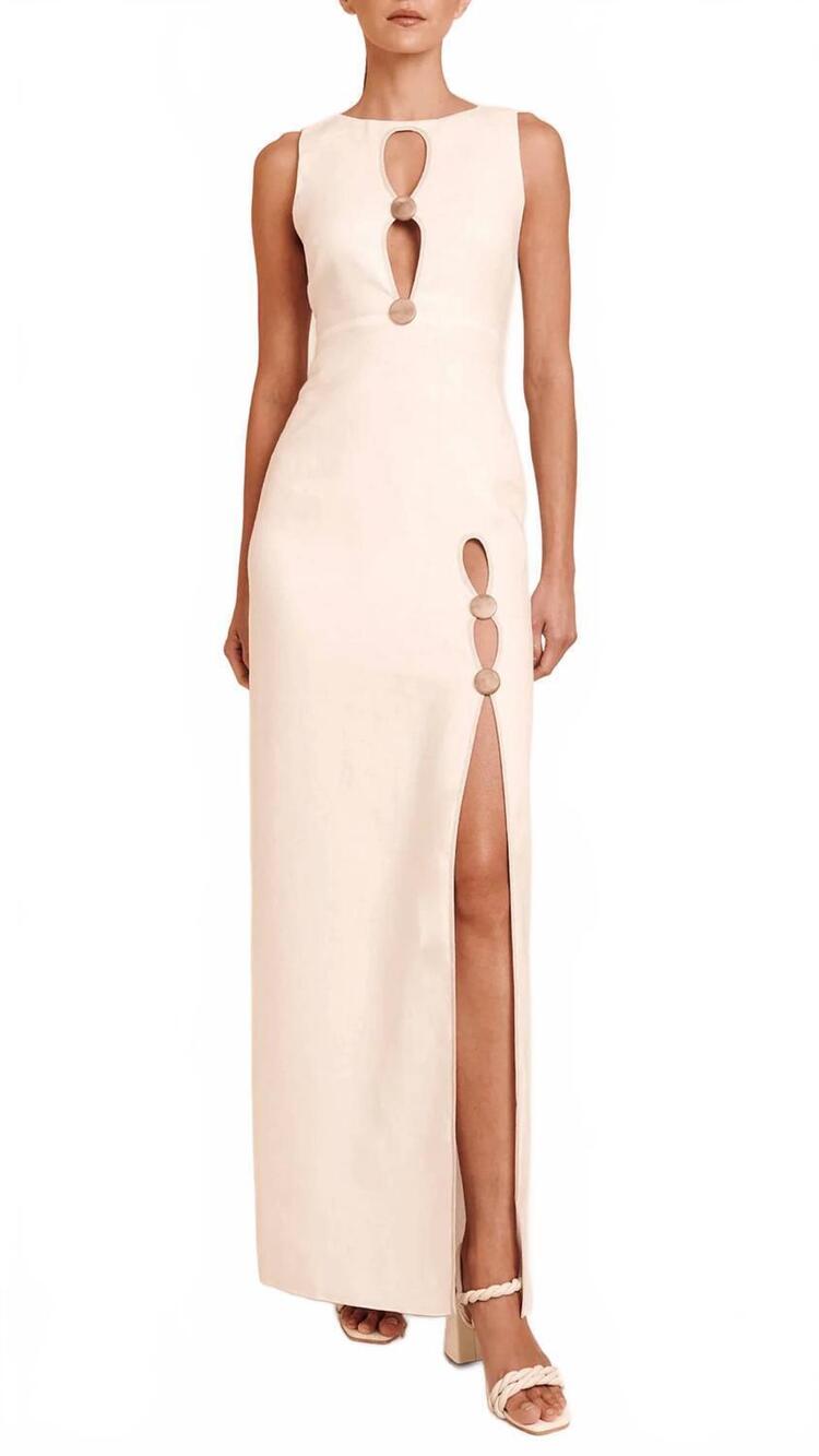 NEW AZULU cosme maxi dress in ivory